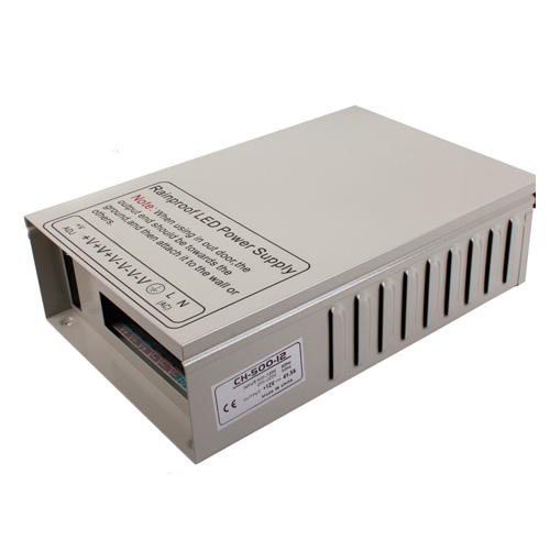 500W DC12/24V Rainproof Switching Enclosed LED Driver Transformer Power Supply Fan Cooling For LED Lighting